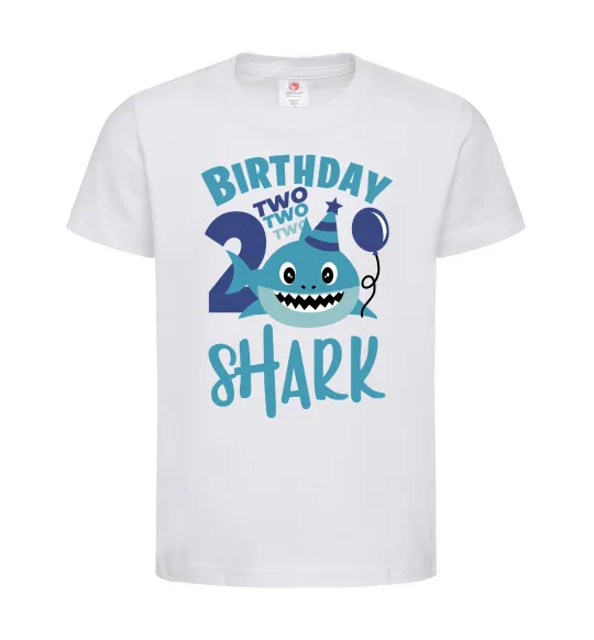 Детская футболка Birthday Shark two two two Белый фото