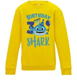 Детский Свитшот Birthday Shark three three three Детский Свитшот Birthday Shark three three three