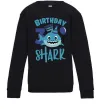 Дитячий світшот Birthday Shark three three three Чорний фото