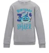 Дитячий світшот Birthday Shark three three three Сірий меланж фото