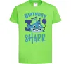 Дитяча футболка Birthday Shark three three three Лаймовий фото