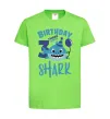 Детская футболка Birthday Shark three three three Лаймовый фото