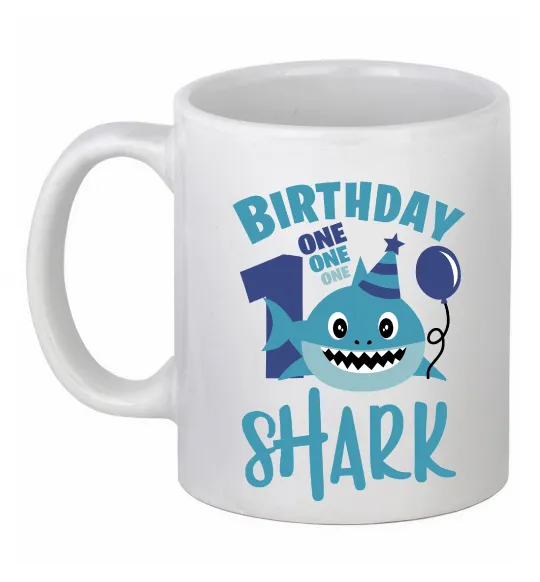 Чашка керамічна Birthday Shark One One One Білий фото