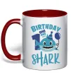 Чашка з кольоровою ручкою Birthday Shark One One One Червоний фото