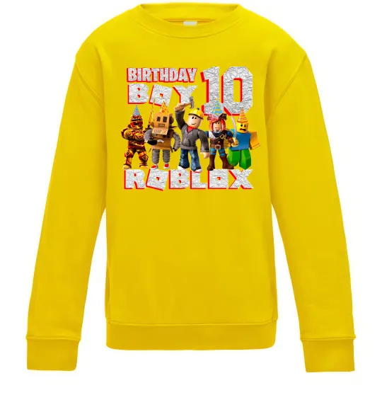 Дитячий світшот Roblox Birthday boy 10 Сонячно жовтий фото