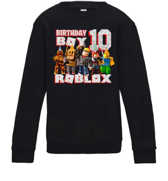 Дитячий світшот Roblox Birthday boy 10 Чорний фото
