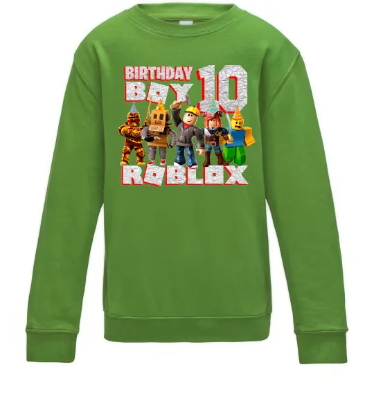 Дитячий світшот Roblox Birthday boy 10 Лаймовий фото