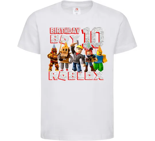 Дитяча футболка Roblox Birthday boy 10 Білий фото