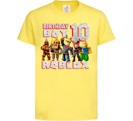 Дитяча футболка Roblox Birthday boy 10 Лимонний фото