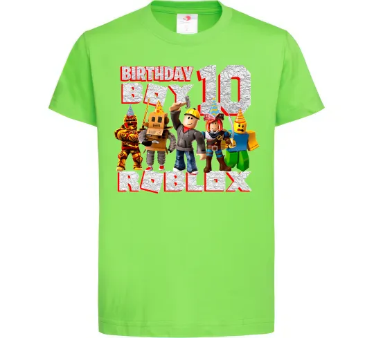 Дитяча футболка Roblox Birthday boy 10 Лаймовий фото