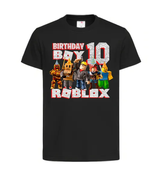 Дитяча футболка Roblox Birthday boy 10 Чорний фото