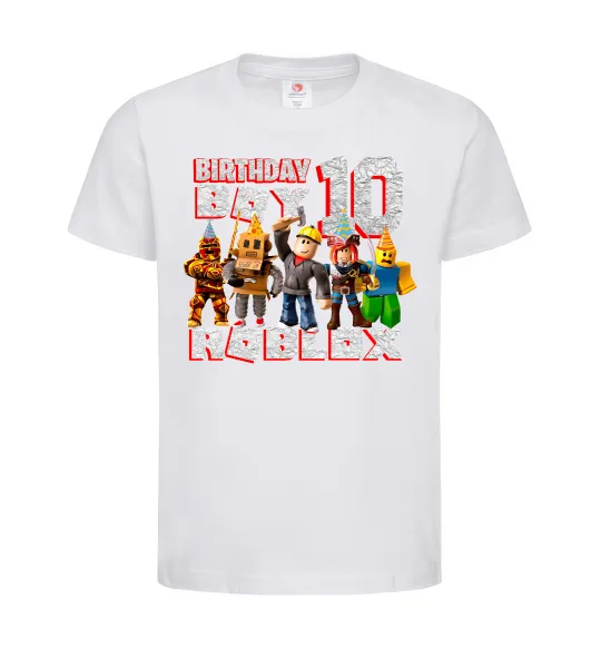 Дитяча футболка Roblox Birthday boy 10 Білий фото