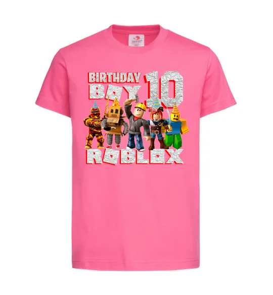 Дитяча футболка Roblox Birthday boy 10 Яскраво-рожевий фото