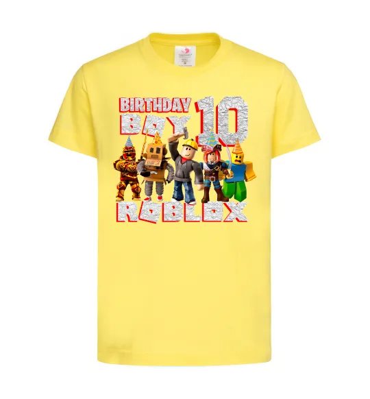 Дитяча футболка Roblox Birthday boy 10 Лимонний фото