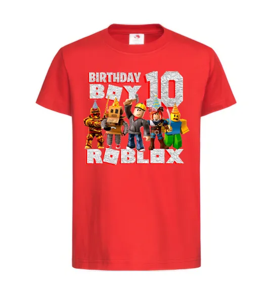 Дитяча футболка Roblox Birthday boy 10 Червоний фото