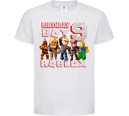 Детская футболка Roblox Birthday boy 9 Белый фото