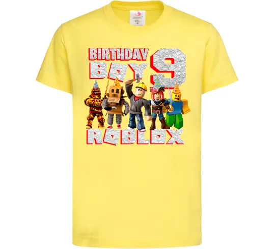 Детская футболка Roblox Birthday boy 9 Лимонный фото