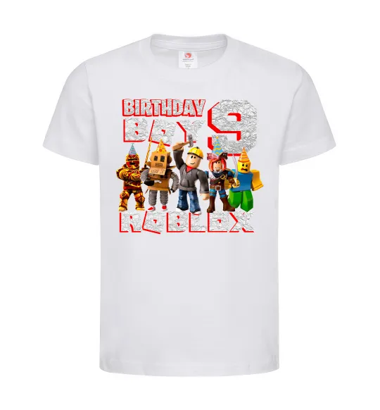 Дитяча футболка Roblox Birthday boy 9 Білий фото