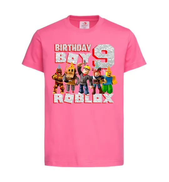 Дитяча футболка Roblox Birthday boy 9 Яскраво-рожевий фото