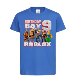 Детская футболка Roblox Birthday boy 9 Ярко-синий фото