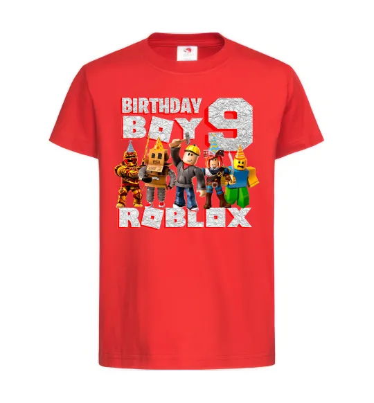 Дитяча футболка Roblox Birthday boy 9 Червоний фото