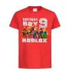 Дитяча футболка Roblox Birthday boy 9 Червоний фото