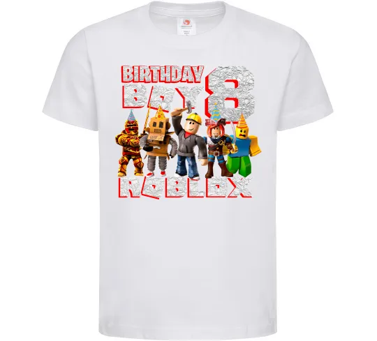 Детская футболка Roblox Birthday Boy 8 Белый фото