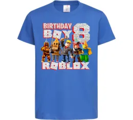 Детская футболка Roblox Birthday Boy 8 Ярко-синий фото