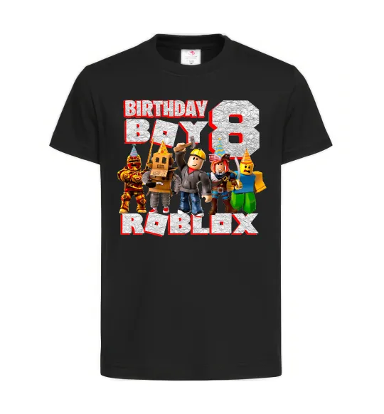 Детская футболка Roblox Birthday Boy 8 Черный фото