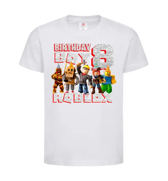 Детская футболка Roblox Birthday Boy 8 Белый фото