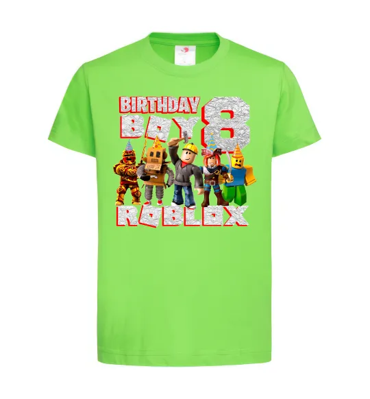 Детская футболка Roblox Birthday Boy 8 Лаймовый фото
