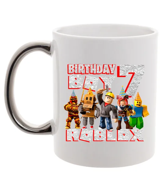 Чашка з кольоровою ручкою Roblox Birthday Boy 7 Срібло фото