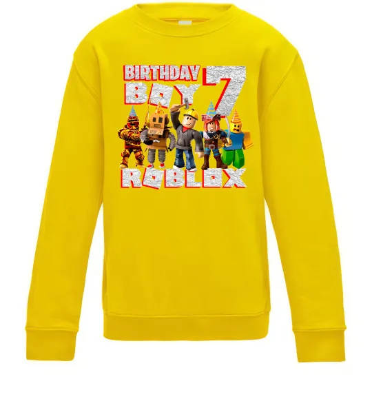 Дитячий світшот Roblox Birthday Boy 7 Сонячно жовтий фото