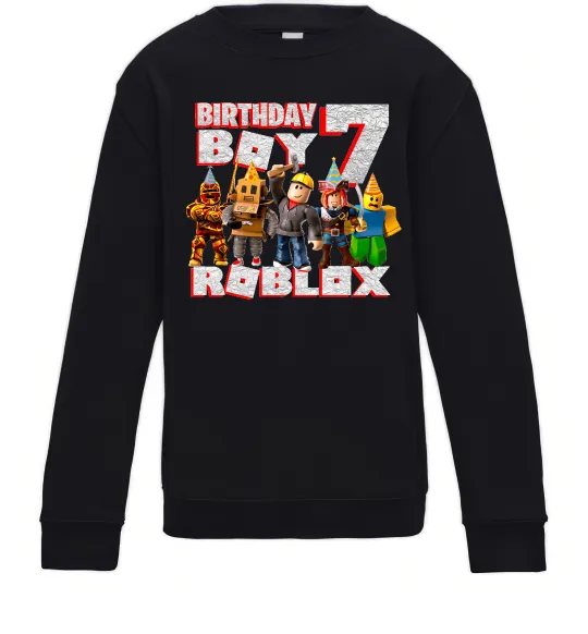Дитячий світшот Roblox Birthday Boy 7 Чорний фото
