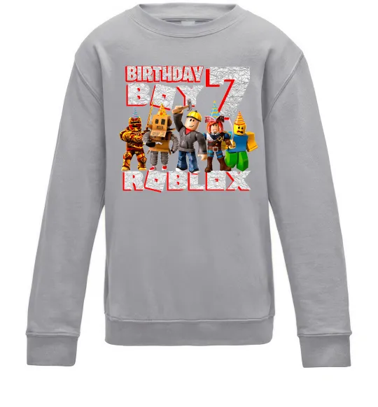 Дитячий світшот Roblox Birthday Boy 7 Сірий меланж фото