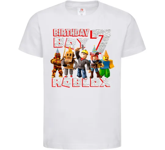 Дитяча футболка Roblox Birthday Boy 7 Білий фото