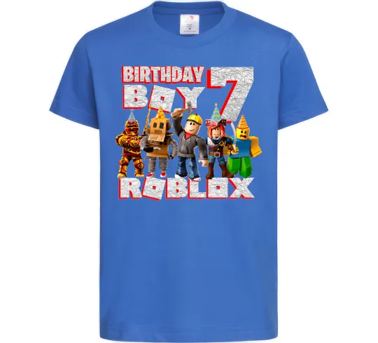 Дитяча футболка Roblox Birthday Boy 7 Яскраво-синій фото