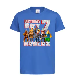 Детская футболка Roblox Birthday Boy 7 Ярко-синий фото