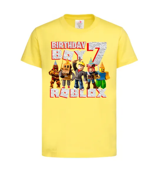 Дитяча футболка Roblox Birthday Boy 7 Лимонний фото