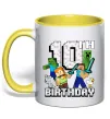 Чашка с цветной ручкой 10 років Майнкрафт Лимонный фото