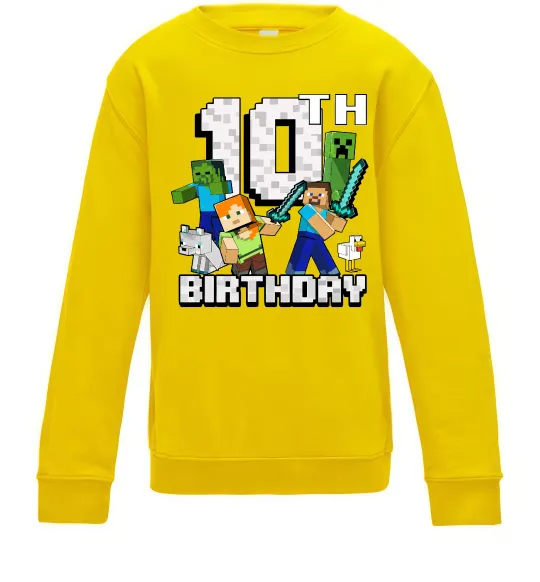 Дитячий світшот 10 років Майнкрафт Сонячно жовтий фото