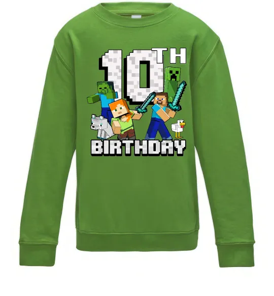 Дитячий світшот 10 років Майнкрафт Лаймовий фото