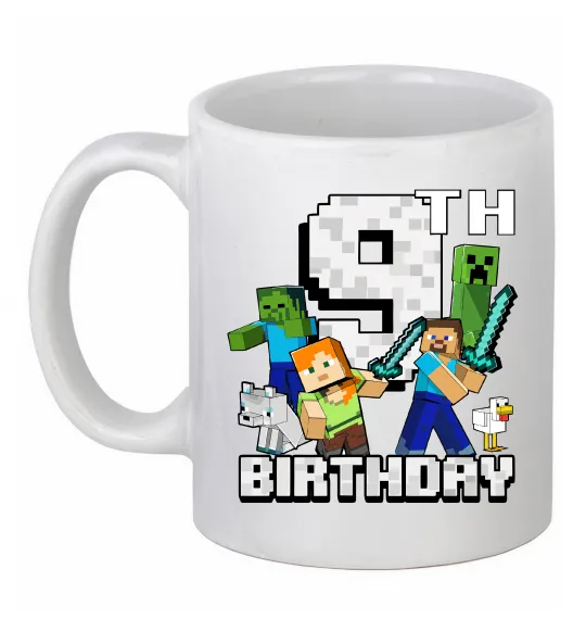 Чашка керамическая 9 років Майнкрафт Белый фото