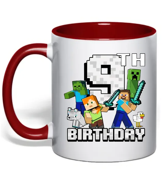 Чашка с цветной ручкой 9 років Майнкрафт Красный фото