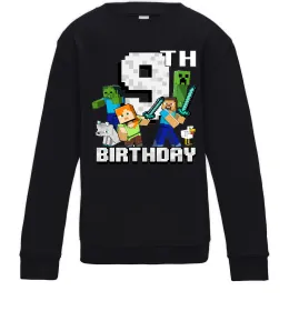 Детский Свитшот Roblox Birthday boy 9 Серый меланж фото