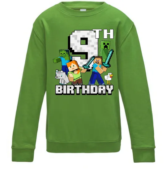 Детский Свитшот 9 років Майнкрафт Лаймовый фото