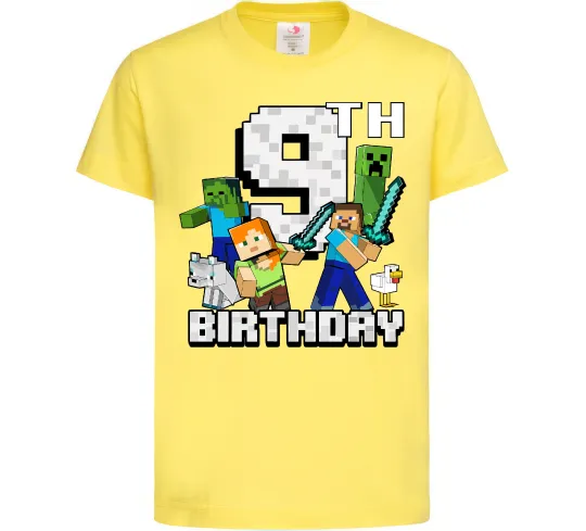 Детская футболка 9 років Майнкрафт Лимонный фото