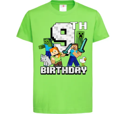 Детская футболка 9 років Майнкрафт Лаймовый фото