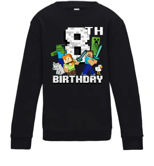 Детский Свитшот 8 років Майнкрафт Черный фото
