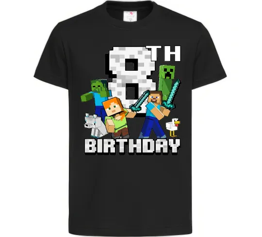Детская футболка 8 років Майнкрафт Черный фото